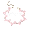 3Pcs 3 Colors Glass Seed Beads Bowknot Link Bracelets for Women BJEW-MZ00220-4