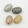 Brass Micro Pave Cubic Zirconia Beads ZIRC-F001-54-1