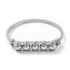 Round Beaded 304 Stainless Steel Bangles BJEW-G700-08P-2