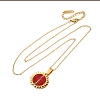 304 Stainless Steel Polymer Clay Rhinestones Sun Openable Pendant Necklaces for Women NJEW-Z065-10G-02-4