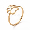 Ion Plating(IP) 201 Stainless Steel Paw Print Finger Ring RJEW-J051-25G-1