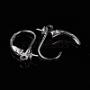 Anti-Tarnish Rhodium Plated 925 Sterling Silver Leverback Earring Findings STER-I017-092B-P-5