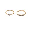 2Pcs Alloy with Rhinestone Cuff Rings FS-WGCB7EB-01-3