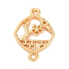 Brass Hollow Flower Rhombus Links Connector Charms KK-S403-08G-1