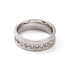 Crystal Rhinestone Line Finger Ring RJEW-I089-40P-2