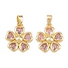 Brass Micro Pave Cubic Zirconia Pendants KK-C248-08G-1