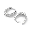 Brass Micro Pave Clear Cubic Zirconia Hoop Earring Findings EJEW-K245-20P-2