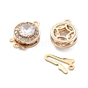 Flat Round Brass Micro Pave Cubic Zirconia Box Clasps KK-B125-15B-01G-2