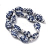 Handmade Blue and White Porcelain Beads Strands PORC-I027-13B-2