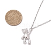 3Pcs 3 Styles 304 Stainless Steel Bear Dog Pendant Necklaces for Women Men NJEW-JN05414-5