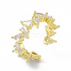 Rack Plating Eco-Friendly Brass Micro Pave Clear Cubic Zirconia Rings RJEW-B025-03G-1
