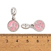 Rack Plating Alloy Pink Enamel European Dangle Charms FIND-C055-15P-3