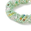 TOHO Japanese Seed & Lampwork Beaded Bracelet with Brass Magnetic Clasps BJEW-MZ00036-02-3