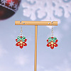 Christmas Theme Alloy Enamel Dangle Earrings FS-WGBB05F-14-1