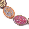 Painted Glass Beads Strands X-GLAA-F133-07E-3