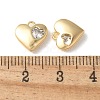 Brass Micro Pave Clear Cubic Zirconia Pendants KK-Q031-44G-01-3