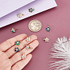 10Pcs 5 Colors Brass Clear Cubic Zirconia Pendants ZIRC-PH0001-49-3
