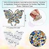  5Pcs 5 Colors Butterfly Glass Rhinestone Patches DIY-NB0005-14-6