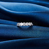 Rhodium Plated 925 Sterling Silver Cubic Zirconia Heart Finger Ring for Women RJEW-L124-003P-2