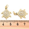 Brass Pave Clear Cubic Zirconia Pendants KK-U009-12A-G-3