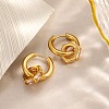 304 Stainless Steel Clear Cubic Zirconia Hoop Earrings EJEW-P343-01G-1