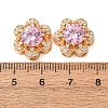 Brass Micro Pave Pink Cubic Zirconia Beads CU-CBAEC99-32G-02-3