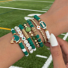 8Pcs 1Bag Rugby Polymer Clay Heishi & CCB Plastic Beaded Stretch Bracelets Set BJEW-PA0001-12D-4