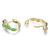 Green Cubic Zirconia Snake Huggie Hoop Earring EJEW-N011-46D-NF-3