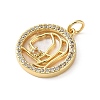 Brass Micro Pave Clear Cubic Zirconia Pendants CU-CBA03AF-06A-G-2