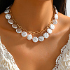 Iron Double Chain 2-Layered Necklaces FU2724-3