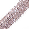 Electroplate Transparent Glass Beads Strands LS-EGLA-Q026-016F-1