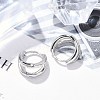 304 Stainless Steel Huggie Hoop Earrings for Women EJEW-C096-42P-02-5