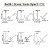 12Pcs 6 Style 304 Stainless Steel Pendants STAS-DC0005-43-4
