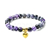 Natural Amethyst Beads Stretch Bracelets for Women BJEW-JB11351-02-2