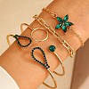 4Pcs 4 Style Light Gold Alloy Bangle and Bracelet Sets PW-WG73165-14-1