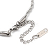 304 Stainless Steel Rope Chain Bracelets for Women BJEW-G712-14B-P-3