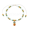 9Pcs Fruit Theme Alloy Enamel Charm Bracelets BJEW-MZ00206-05-2