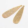 Teardrop Brass Micro Pave Cubic Zirconia Pendants ZIRC-L053-23G-2