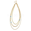 Golden Tone 304 Stainless Steel 3 Layer Necklaces for Women NJEW-A032-03G-02-1