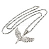 Angel Shape Rhinestone Pendant Necklace with Zinc Alloy Box Chains NJEW-G118-03P-3