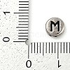 925 Sterling Silver Flat Round with Letter Beads LS-STER-G044-01AS-M-3