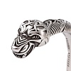 304 Stainless Steel Dragon Open Cuff Bangle for Men Women BJEW-M230-04AS-4