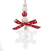 Christmas Snowflake Wood Pendant Decorations HJEW-TA00301-1