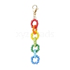 Glass Chain Pendant Decorations HJEW-TA00358-2