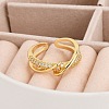 Rack Plating Brass Micro Pave Clear Cubic Zirconia Cuff Rings for Women RJEW-M028-114G-3