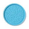 DIY Mandala Pattern Flat Round Coaster Food Grade Silicone Molds DIY-G083-05B-1