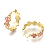 Rack Plating Flower Brass Hoop Earrings EJEW-H016-41G-02-2