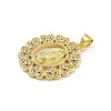 Virgin Mary Theme Rack Plating Brass Micro Pave Cubic Zirconia Pendants KK-G513-41G-2