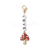 Mushroom Alloy Enamel Pendant Decoration HJEW-JM02004-4