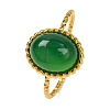 Oval Natural Green Onyx Agate Finger Rings RJEW-Q822-55G-01-1